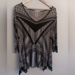 Nygard Black & White Top 2X